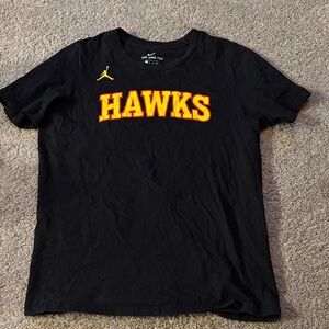 Jordan Kids Black Tee with Yellow 'HAWKS' Print